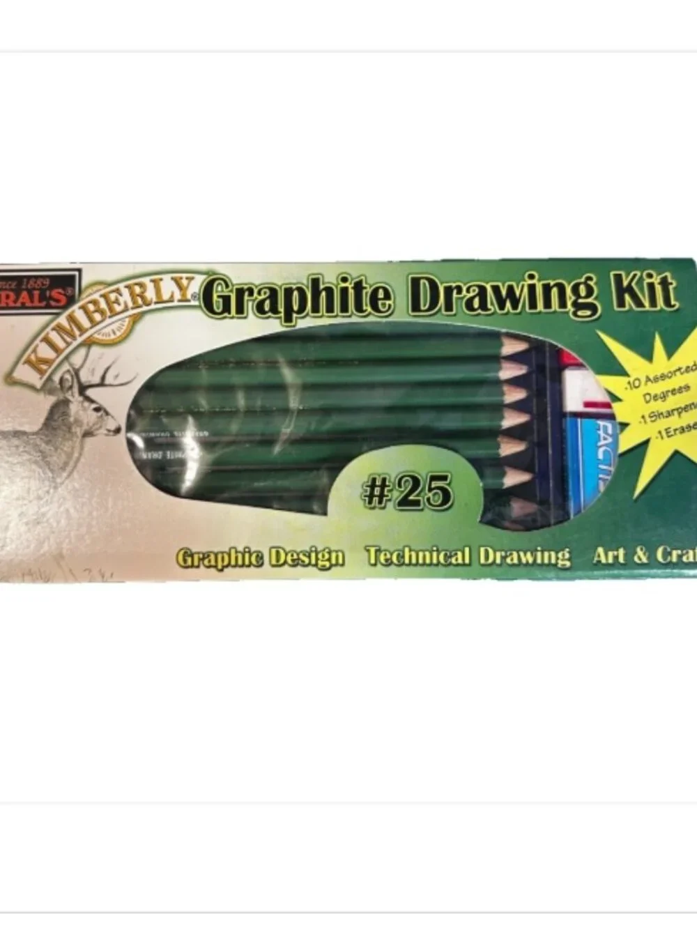 General's Kimberly #25 Graphite Drawing Kit 10 Pencil Assortment Eraser Sharpene